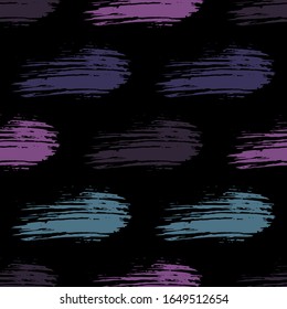 Violet and pink brush strokes on Black background.  Vector illustration.