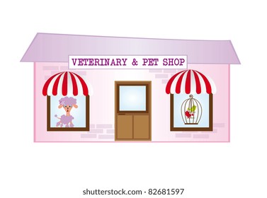violet and pink cartoon veterinary isolated over white background. vector