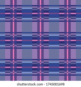 Violet and pink contrast tartan Scottish seamless pattern, texture for tartan, plaid, tablecloths, clothes, bedding, blankets and other textile