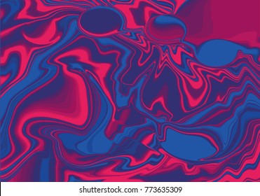 Violet and pink digital marbling background. Liquid surface backdrop. Colorful suminagashi vector for web design or festival invitation. Fluid color pattern. Traditional Turkish ebru 