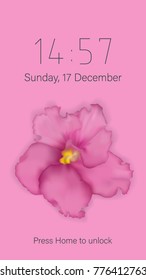 Violet. Pink flower on the pink background. 3d effect. Suitable for phone wallpaper.