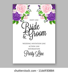 Violet pink Peony wedding invitation Vector botanical banners set with pink peony flowers greeting card  bridal shower invitation