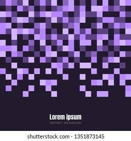 violet pixel mosaic technology abstract background, square geometric digital space monotone wallpaper, template for website cover poster banner brochure and more, flat vector graphic design 