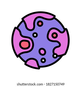 violet planet color icon vector. violet planet sign. isolated symbol illustration