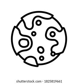 violet planet line icon vector. violet planet sign. isolated contour symbol black illustration