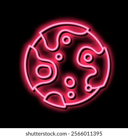 violet planet neon light sign vector. violet planet illustration
