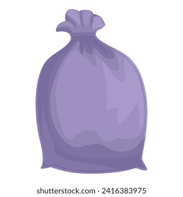 Violet plastic bag icon cartoon vector. Garbage bin. Eco item package