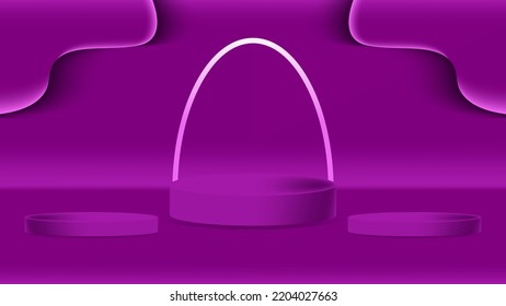 Violet Podium with fluid on the wall. vector illustrations. eps 10
