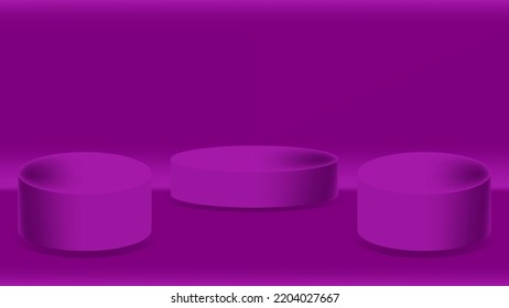 Violet Podium with glowing ovals. vector illustrations. eps 10
