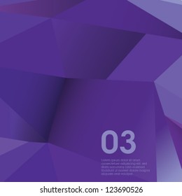 Violet polygonal design / abstract form suitable for infographics, book cover or web banner