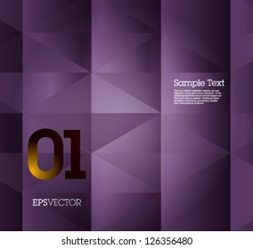 Violet polygonal design / abstract form suitable for infographics, book cover or web banner