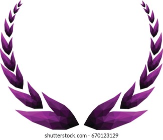 Violet Polygonal Laurel Wreath Circle