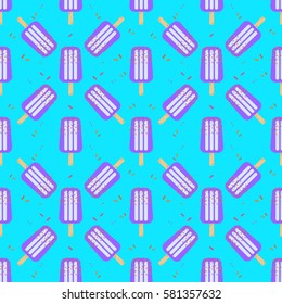violet popsicle ice cream pattern seamless vector.