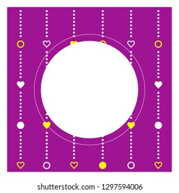 Violet postcard with hearts