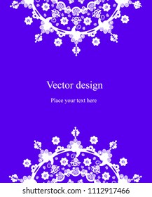 Violet poster, flyer, banner with white symmetric round elements. Vector illustration.