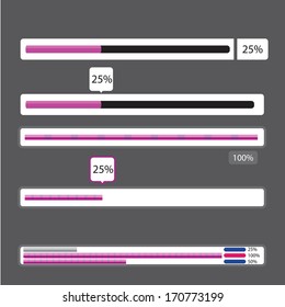violet preloaders and progress loading bars. vector illustration.