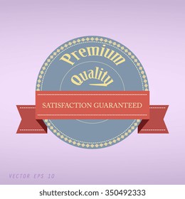 Violet Premium quality guaranteed label, vector illustration