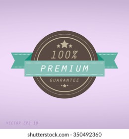 Violet Premium quality guaranteed label, vector illustration