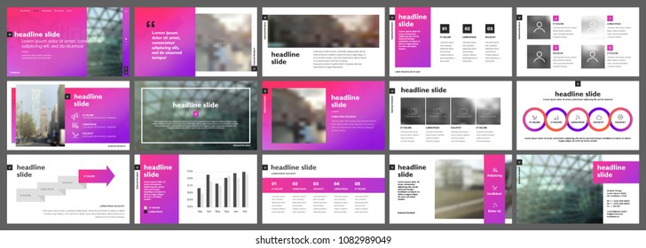 Violet presentation templates elements on a white background. Vector infographics.