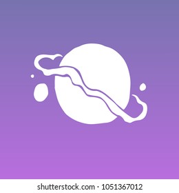 Violet, Purple Colors Flat, Line, Icon Logo, Sign, Symbol. Saturn Planet Science Planetary #2. Graphic Design Concept, Elements, Vector Illustration EPS10