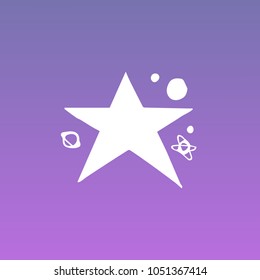 Violet, Purple Colors Flat, Line, Icon Logo, Sign, Symbol. Star Planet Science Planetary #2. Graphic Design Concept, Elements, Vector Illustration EPS10