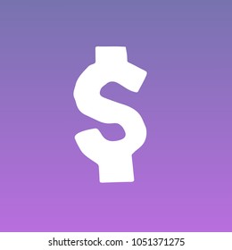 Violet, Purple Colors Flat, Line, Icon Logo, Sign, Symbol. Dollar Crypto Currency Coin Payment Business Finance. Graphic Design Concept, Elements, Vector Illustration EPS10