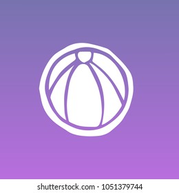 Violet, Purple Colors Flat, Line, Icon Logo, Sign, Symbol. Beach Ball Summer Sport Sea #2. Graphic Design Concept, Elements, Vector Illustration EPS10