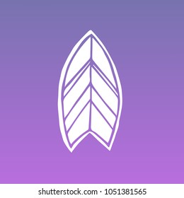 Violet, Purple Colors Flat, Line, Icon Logo, Sign, Symbol. Surf Board Sport Summer Ocean Sea Water. Graphic Design Concept, Elements, Vector Illustration EPS10