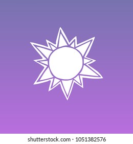 Violet, Purple Colors Flat, Line, Icon Logo, Sign, Symbol. Sun Hot Object Weather. Graphic Design Concept, Elements, Vector Illustration EPS10