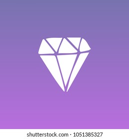 Violet, Purple Colors Flat, Line, Icon Logo, Sign, Symbol. Diamond Rich Treasure Gem Fashion Jewelry. Graphic Design Concept, Elements, Vector Illustration EPS10