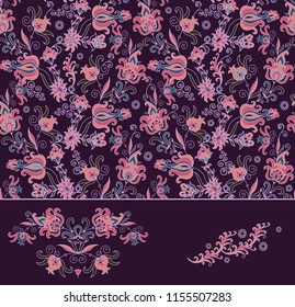 Violet- purple floral background, oriental, turkish style
