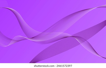 violet purple lines wave curves on smooth gradient abstract background