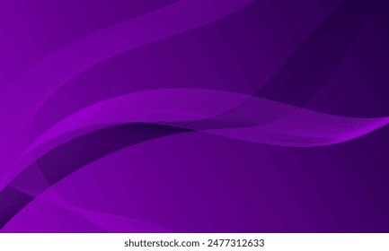 violet purple lines wave curves with smooth gradient abstract background