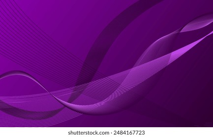 violet purple lines wave curves with smooth gradient abstract background