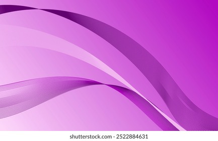 violet purple pink smooth lines wave curves on gradient abstract background