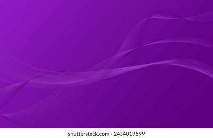 violet purple smooth lines wave curves with smooth gradient abstract background