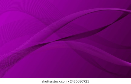 violet purple with smooth lines wave curves on gradient abstact background