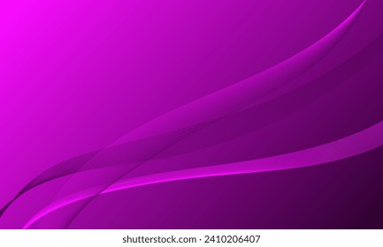 curva de onda de líneas suaves violeta sobre fondo abstracto de gradiente liso