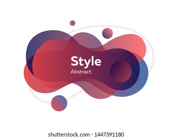 Violet and purple transparent bubbles. Abstract fluid shapes, flowing layers, wavy lines, overlays, paper style. Vector illustration for banners, prints, logo design