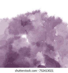 violet purple
watercolor ink stain pattern with fringed border, vector illustration