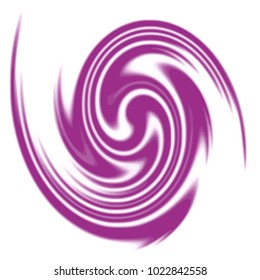 violet purple watercolor isolated spiral pattern with tipped endings, vector illustration