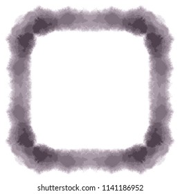 violet purple watercolor squared cloudscape frame border pattern, vector illustration