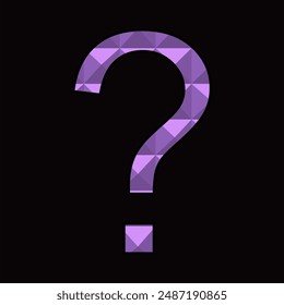 violet question icon pyramid design on black