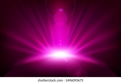 Violet Rays with lens flare, Vector Illustration