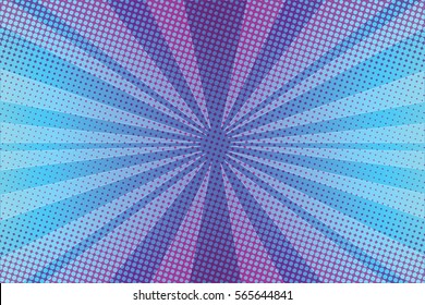 Violet rays pop art background. Pop art retro vector illustration