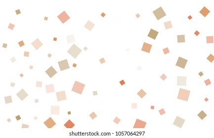 Violet, Red and Brown Confetti in the Form of Rectangles on White Background