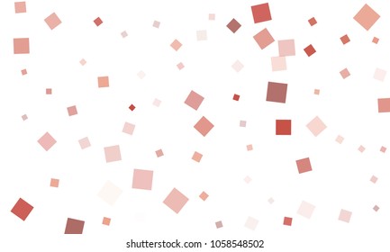 Violet, Red and Brown Confetti in the Form of Rectangles on White Background