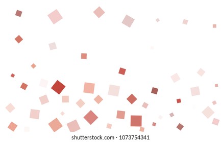 Violet, Red and Brown Confetti in the Form of Rectangles on White Background