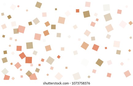 Violet, Red and Brown Confetti in the Form of Rectangles on White Background