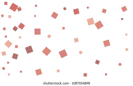 Violet, Red and Brown Confetti in the Form of Rectangles on White Background